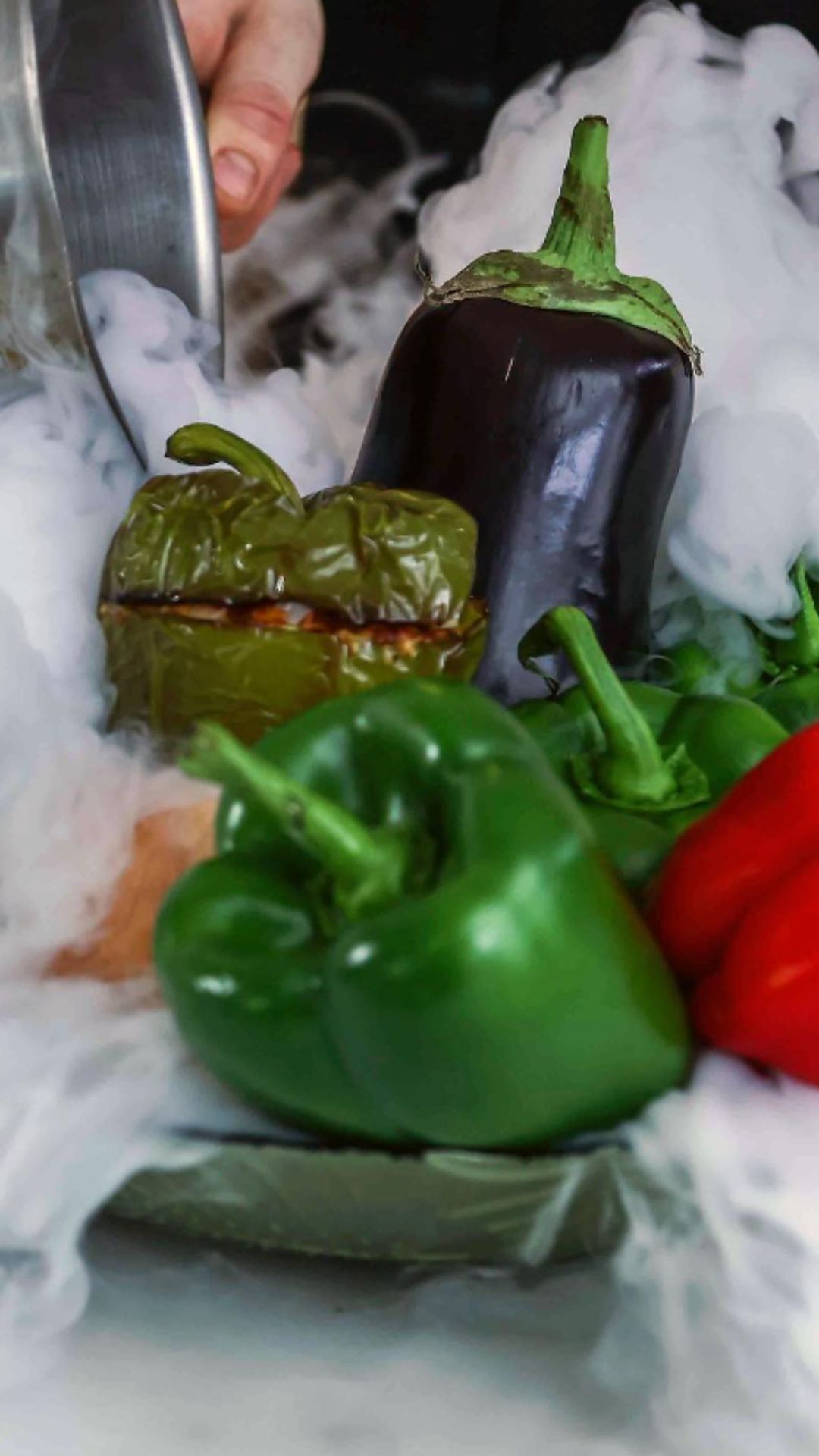 Peppers on a table